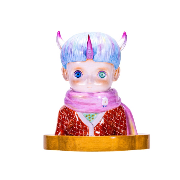 Children of this Planet #7 — Shiny Gold Luster Glaze on porcelain sculpture